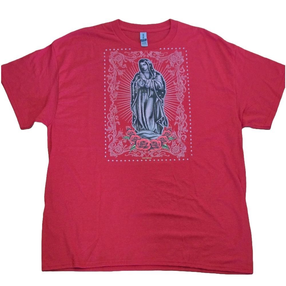 XL Red Virgin Mary T-Shirt – Gildan Graphic Tee, Catholic Art, NWT